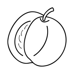plum icon, plum line art - simple line art of plum, perfect for plum logos and icons