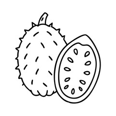 soursop fruit icon, soursop fruit line art - simple line art of soursop fruit, perfect for soursop fruit logos and icons