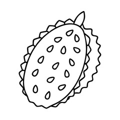 soursop fruit icon, soursop fruit line art - simple line art of soursop fruit, perfect for soursop fruit logos and icons