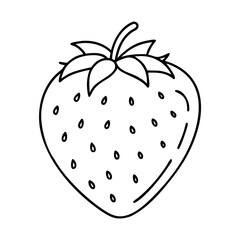strawberry icon, strawberry line art - simple line art of strawberry, perfect for strawberry logos and icons