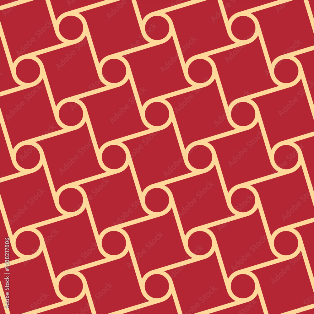 Poster background patterns seamless circles and squares shapes connect line. flat style pattern design back
