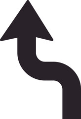 Fototapeta premium A pictogram showing curves ahead with a left turn symbol used in road traffic signs.