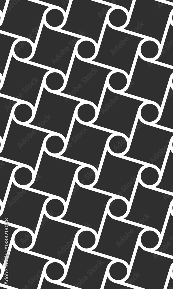 Poster background patterns seamless circles and squares shapes connect line. flat style pattern design back