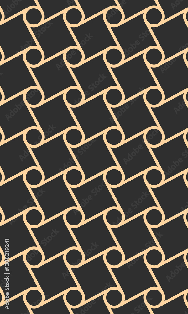 Poster background patterns seamless circles and squares shapes connect line. flat style pattern design back