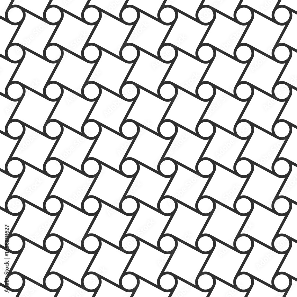 Poster background patterns seamless circles and squares shapes connect line. flat style pattern design back