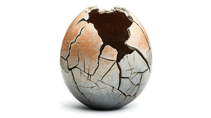 cracked walnut isolated on white