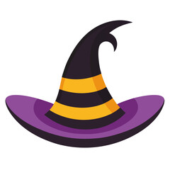 Naklejka premium Witch Hat Icon Halloween Costume Accessory Illustration