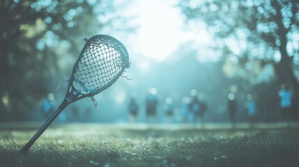 Abandoned Lacrosse Stick in a Park