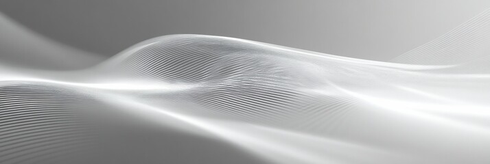 Sleek geometric pattern of thin white lines creating smooth texture on a soft gray background for minimalist digital art display