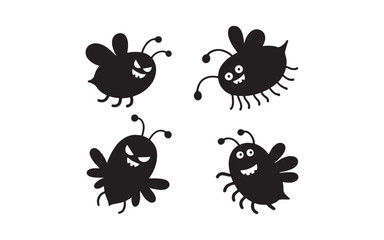 set of funny monsters