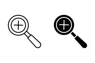 Magnifying glass icon. Magnifying glass set. Zoom symbol. Vector Illustration. For mobile concept and web design. vector illustration