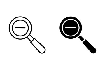 Magnifying glass icon. Magnifying glass set. Zoom out. Vector Illustration. For mobile concept and web design. vector illustration