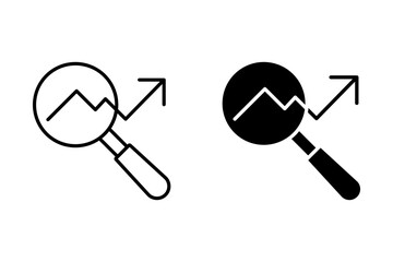 Search icon set. Containing magnifying glass, find, research, SEO and investigate icons. Solid icon collection. Vector illustration.