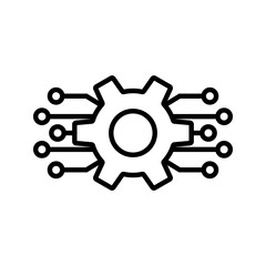 Technology Icon. Gear and Electronic for web design isolated on white background