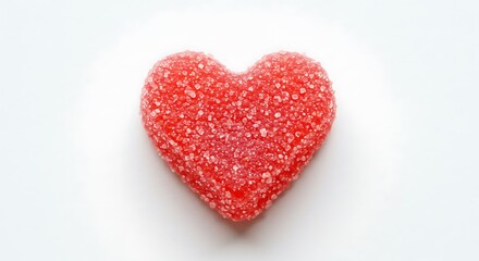 Obraz premium Sweetheart Candy: Red Gummy Heart on White AI Generated