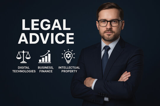 Corporate lawyer providing legal advice on digital technologies, finance, business, and intellectual property, ensuring compliance with laws and regulations.