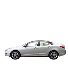 Obraz premium Silver Compact Car with Modern Design Isolated on Transparent Background