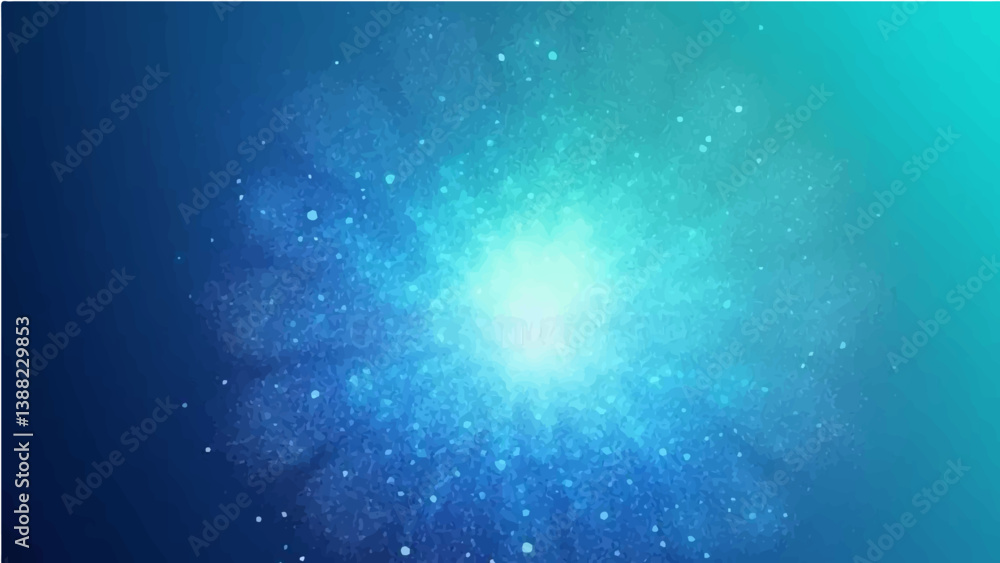 Wall mural blue glow particles with soft bokeh effect on dark abstract backgroun vector illustration.