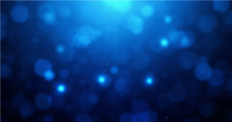 Blue glow particles with soft bokeh effect on dark abstract backgroun vector illustration. © Designer Hunt
