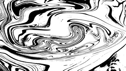 Black and White Liquid Marble Pattern - Monochrome Abstract Background. Abstract background with black paint blots. Texture of liquid stains. Abstractionism. Oil spill.