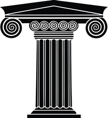Greek Column Silhouette Vector