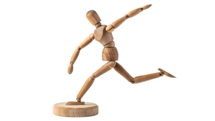 Dynamic Artist’s Model – Wooden Figure for Drawing Reference PNG

