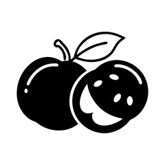 camu camu fruit icon, camu camu fruit line art - simple line art of camu camu fruit, perfect for camu camu fruit logos and icons