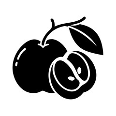 camu camu fruit icon, camu camu fruit line art - simple line art of camu camu fruit, perfect for camu camu fruit logos and icons