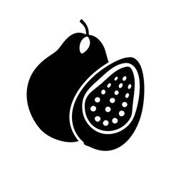 guava icon, guava line art - simple line art of guava, perfect for guava logos and icons