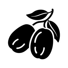 jujube fruit icon, jujube fruit line art - simple line art of jujube fruit, perfect for jujube fruit logos and icons