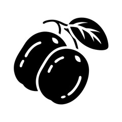 jujube fruit icon, jujube fruit line art - simple line art of jujube fruit, perfect for jujube fruit logos and icons