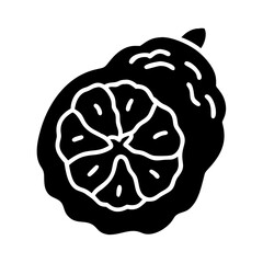 kaffir lime icon, kaffir lime line art - simple line art of kaffir lime, perfect for kaffir lime logos and icons