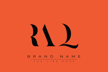 RAQ abstract letter logo design. This logo is designed by three abstract letters.