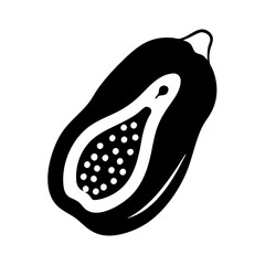 papaya icon, papaya line art - simple line art of papaya, perfect for papaya logos and icons