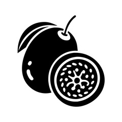 passion fruit icon, passion fruit line art - simple line art of passion fruit, perfect for passion fruit logos and icons