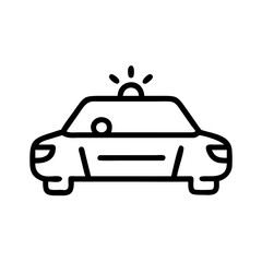 Police Car Icon for Law Enforcement and Security Themes