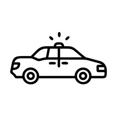 Police Car Icon for Law Enforcement and Security Themes