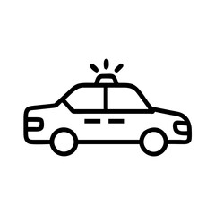 Police Car Icon for Law Enforcement and Security Themes