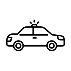 Police Car Icon for Law Enforcement and Security Themes