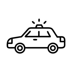 Police Car Icon for Law Enforcement and Security Themes