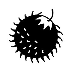 rambutan icon, rambutan line art - simple line art of rambutan, perfect for rambutan logos and icons