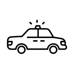 Police Car Icon for Law Enforcement and Security Themes