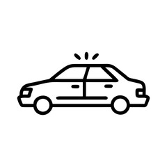 Police Car Icon for Law Enforcement and Security Themes