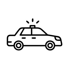 Police Car Icon for Law Enforcement and Security Themes