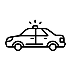 Police Car Icon for Law Enforcement and Security Themes