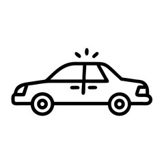 Police Car Icon for Law Enforcement and Security Themes
