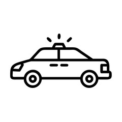 Police Car Icon for Law Enforcement and Security Themes