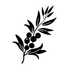 sea buckthorn icon, sea buckthorn line art - simple line art of sea buckthorn, perfect for sea buckthorn logos and icons