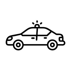 Police Car Icon for Law Enforcement and Security Themes