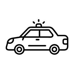 Police Car Icon for Law Enforcement and Security Themes